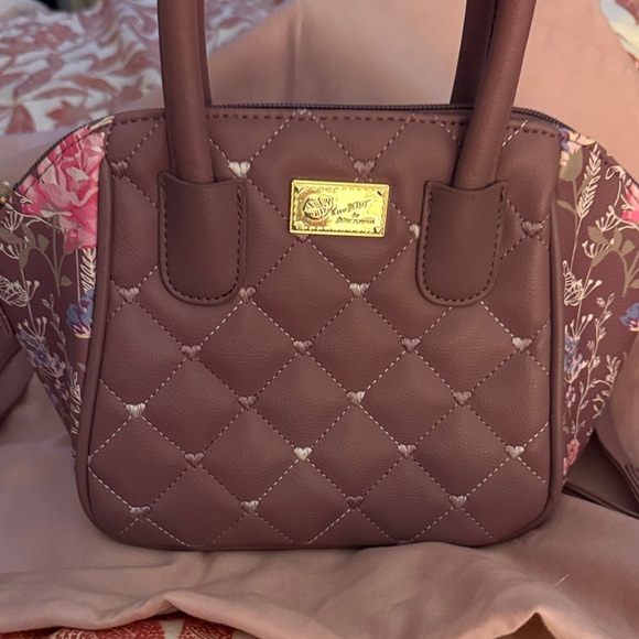 Betsey Johnson Handbags - Betsey Johnson Quilted Mauve Satchel
